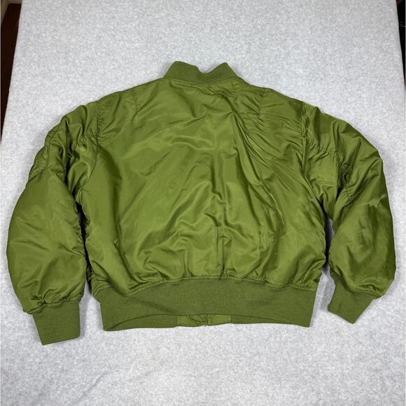 Aritzia TNA Womens Size L Down Tahoe Bomber Jacket Green - Picture 2 of 12